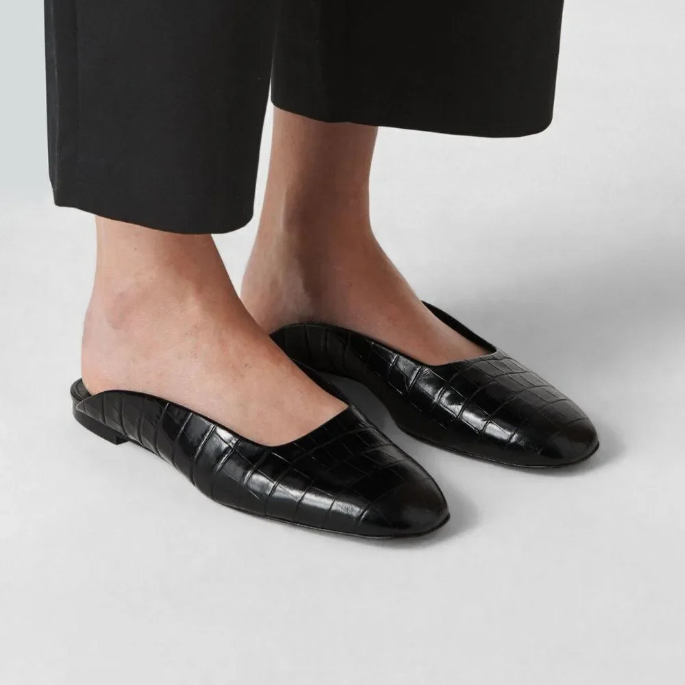 Whistles Women's Netley Croc-Embossed Leather Mule - Picture 8 of 10